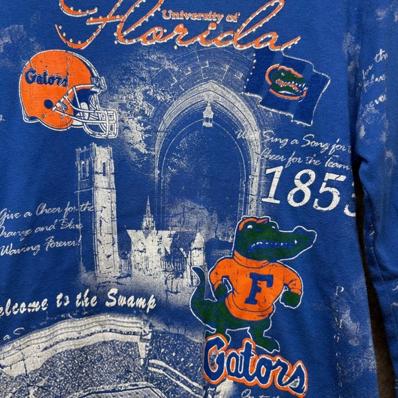 Y2K P Michael Florida Gators Top Womens M Rhinestone Football Stadium AOP - Picture 3 of 12